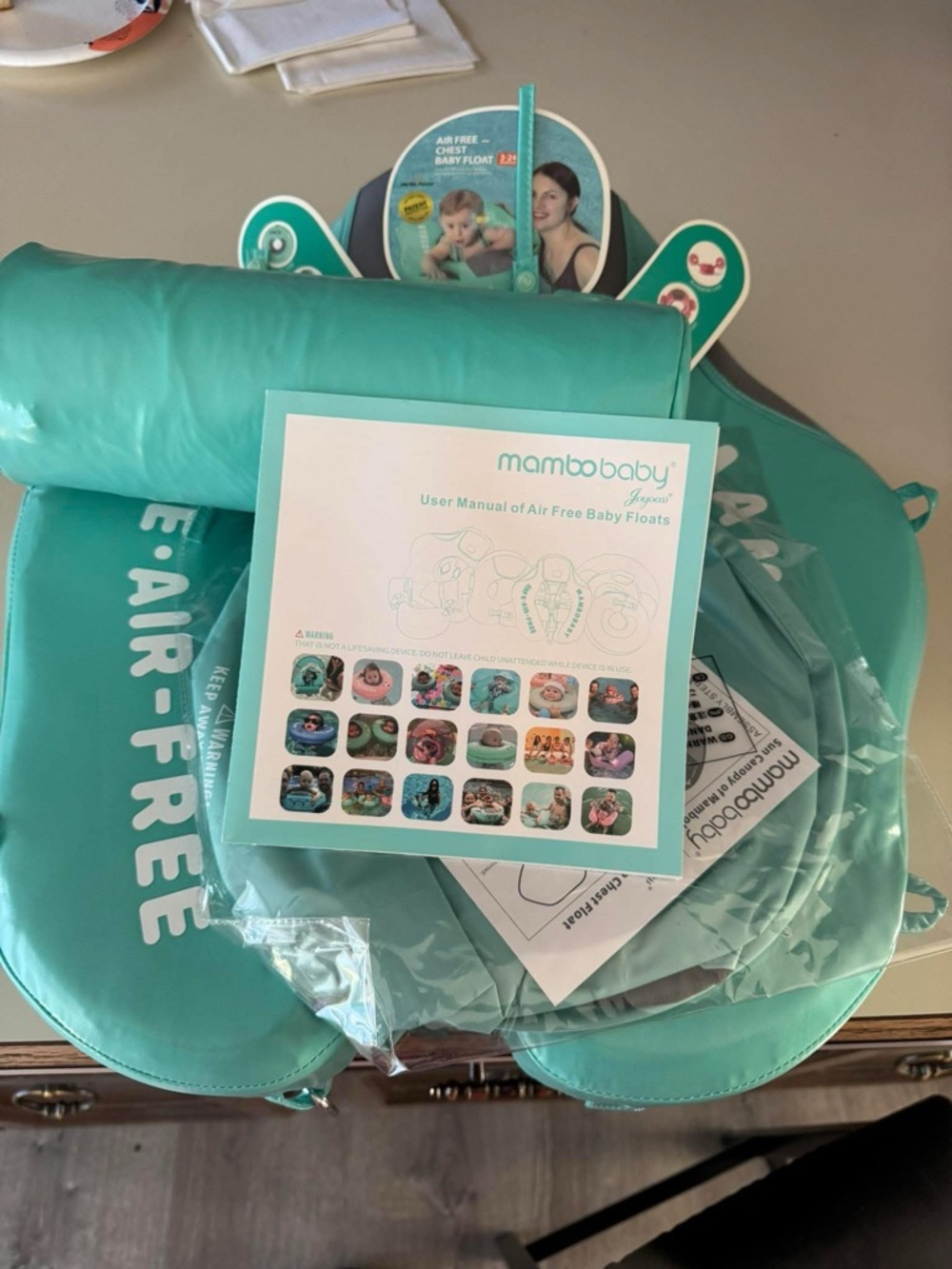 Mambobaby Teal Kids Swim Float - Air-Free Baby Float